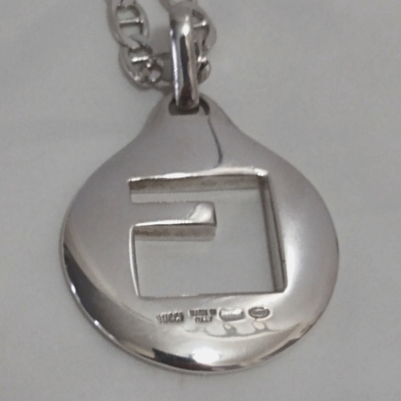 Gucci Square G Cut Out Sterling Silver Nickel - Picture 10 of 12